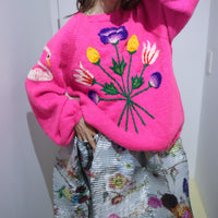 SOFIO GONGLI PULLOVER KNIT PINK
