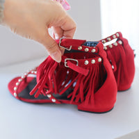 SAINT LAURENT RED SANDALS SIZE36