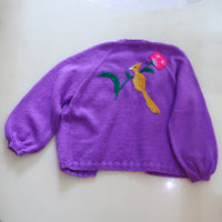 SOFIO GONGLI KNIT CARDIGAN LILAC