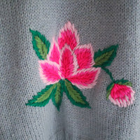 SOFIO GONGLI FLOWER KNIT CARDIGAN "I"
