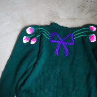SOFIO GONGLI FLOWER KNIT CARDIGAN "F"