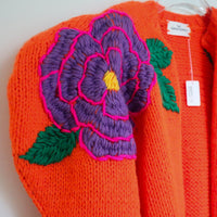 SOFIO GONGLI FLOWER KNIT CARDIGAN "E"