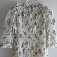 YUHAN WANG FLORAL CHIFFON SMOCK DRESS WITH SLIP