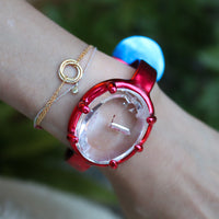 IMAGO ALUMINUM BANGLE QUARTZ-IN-QUAERTZ