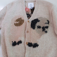 WILD ANIMALS HAND KNITTED CARDIGAN PUG, GOATS