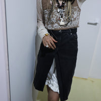 TRANSE PARIS UPCYCLED DENIM SKIRT