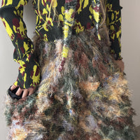 JULIA HEUER KENZA PLEATED FURRY SKIRT IN AMBER INGRID