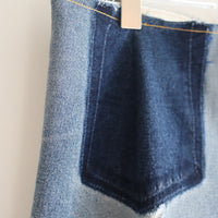 TRANSE PARIS UPCYCLED DENIM RUFFLE SKIRT