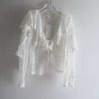 YUHAN WANG ROSE LACE RUFFLED BLOUSE