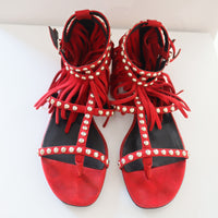 SAINT LAURENT RED SANDALS SIZE36
