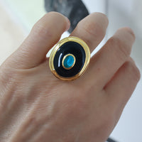 SOFIO GONGLI STONE RING "APATITE"