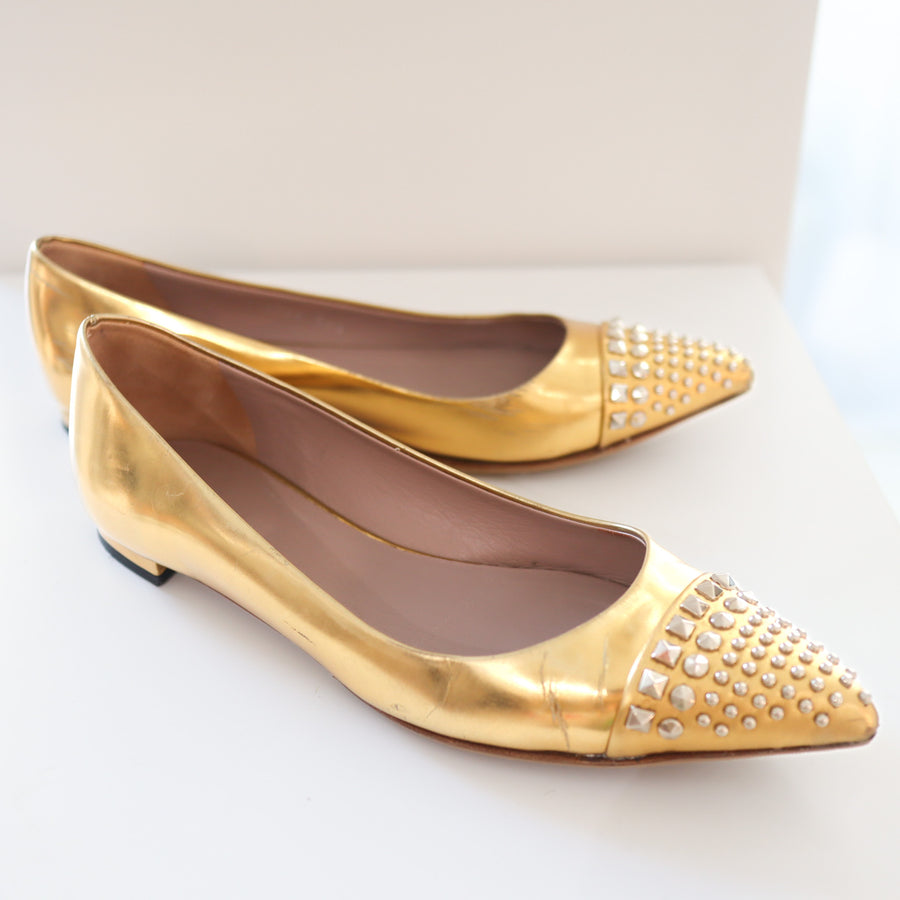 GUCCIGOLD SHOES SIZE36.5