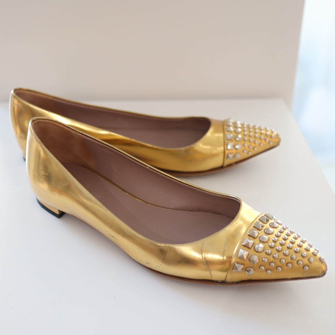 GUCCI  GOLD SHOES SIZE36.5