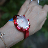 IMAGO ALUMINUM BANGLE QUARTZ-IN-QUAERTZ