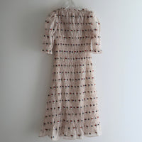 YUHAN WANG FLORAL CHIFFON SMOCK DRESS WITH SLIP