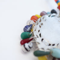 GERALDINE FENN SILVER WITH VINTAGE BEADS NECKLACE