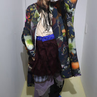 NONG RAK WRAP SNAP PLEATED CONTRAST SKIRT