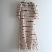 YUHAN WANG FLORAL CHIFFON SMOCK DRESS WITH SLIP