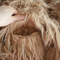 YUHAN WANG ECO FUR PEACOAT “BEIGE”