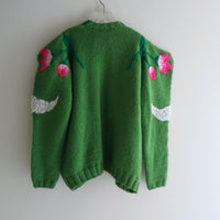 SOFIO GONGLI WAVE KNIT CARDIGAN GREEN “A”