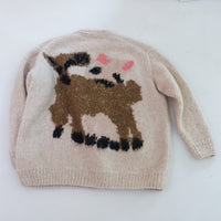 WILD ANIMALS HAND KNITTED CARDIGAN PUG, GOATS
