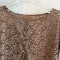 ANIGIG BELL SLEEVE LACE HENLEY TOP