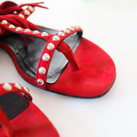 SAINT LAURENT RED SANDALS SIZE36