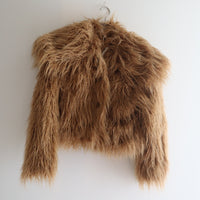 YUHAN WANG ECO FUR PEACOAT “BEIGE”