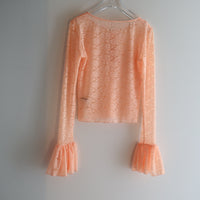 ANIGIG BELL SLEEVE LACE HENLEY TOP