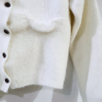 PILLINGS WHITE CARDIGAN