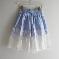 YUHAN WANG LACE TRIMMED STRIPE SHORTS