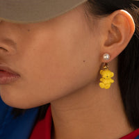 ANDRESGALLARDO TEDDY BEAR & PEARL SING EARRING