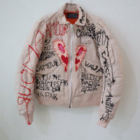 VAVA DUDU EMBROIDERY MA-1 JACKET PINK BEIGE (B)