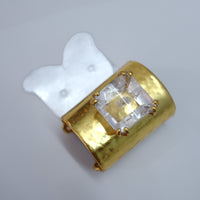 IMAGO ALUMINUM BANGLE QUARTZ-IN-QUAERTZ