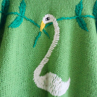 SOFIO GONGLI WAVE KNIT CARDIGAN GREEN “B“