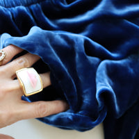 TRANSE PARIS SILK VELVET PANTS