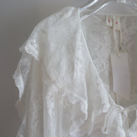 YUHAN WANG ROSE LACE RUFFLED BLOUSE