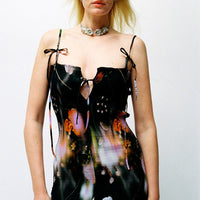 JULIA HEUER LENI REVERSIBLE SMOCKED DRESS