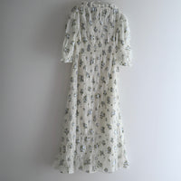 YUHAN WANG FLORAL CHIFFON SMOCK DRESS WITH SLIP