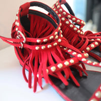 SAINT LAURENT RED SANDALS SIZE36