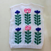 SOFIO GONGLI KNIT VEST WHITE