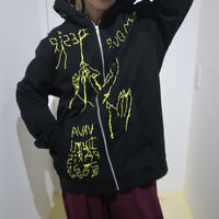 VAVA DUDU EMBROIDERY HOODIE BLACK×YELLOW