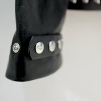 CHOPOVA LOWENA PATCH BLACK LEATHER JACKET