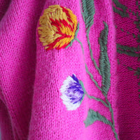 SOFIO GONGLI FLOWER KNIT CARDIGAN PINK