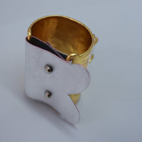 IMAGO ALUMINUM BANGLE QUARTZ-IN-QUAERTZ