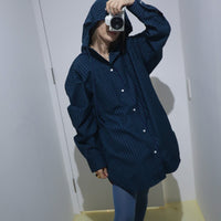 <EXCLUSIVE>MERYLL ROGGE CLASSIC SHIRT WITH HOOD GREEN×BLUE×BLACK CHECK