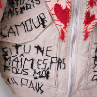 VAVA DUDU EMBROIDERY MA-1 JACKET PINK BEIGE (B)