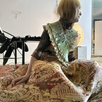 JULIA HEUER HANDPLEATED KENZA SKIRT IRIDESCENTJIM