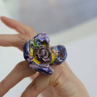 MATHILDE HIRON BIG RING FLOWER PURPLE