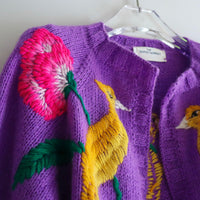 SOFIO GONGLI KNIT CARDIGAN LILAC